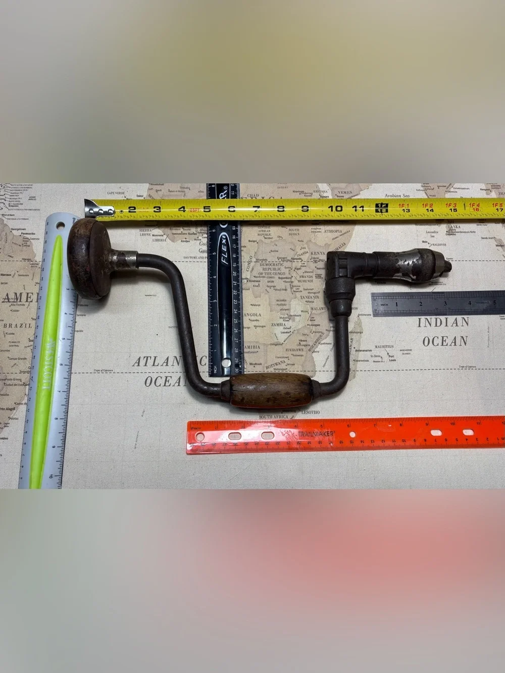 Vintage•Bit & Brace•Manual Hand Drill•Reversible Ratcheting•Old Man•Functional